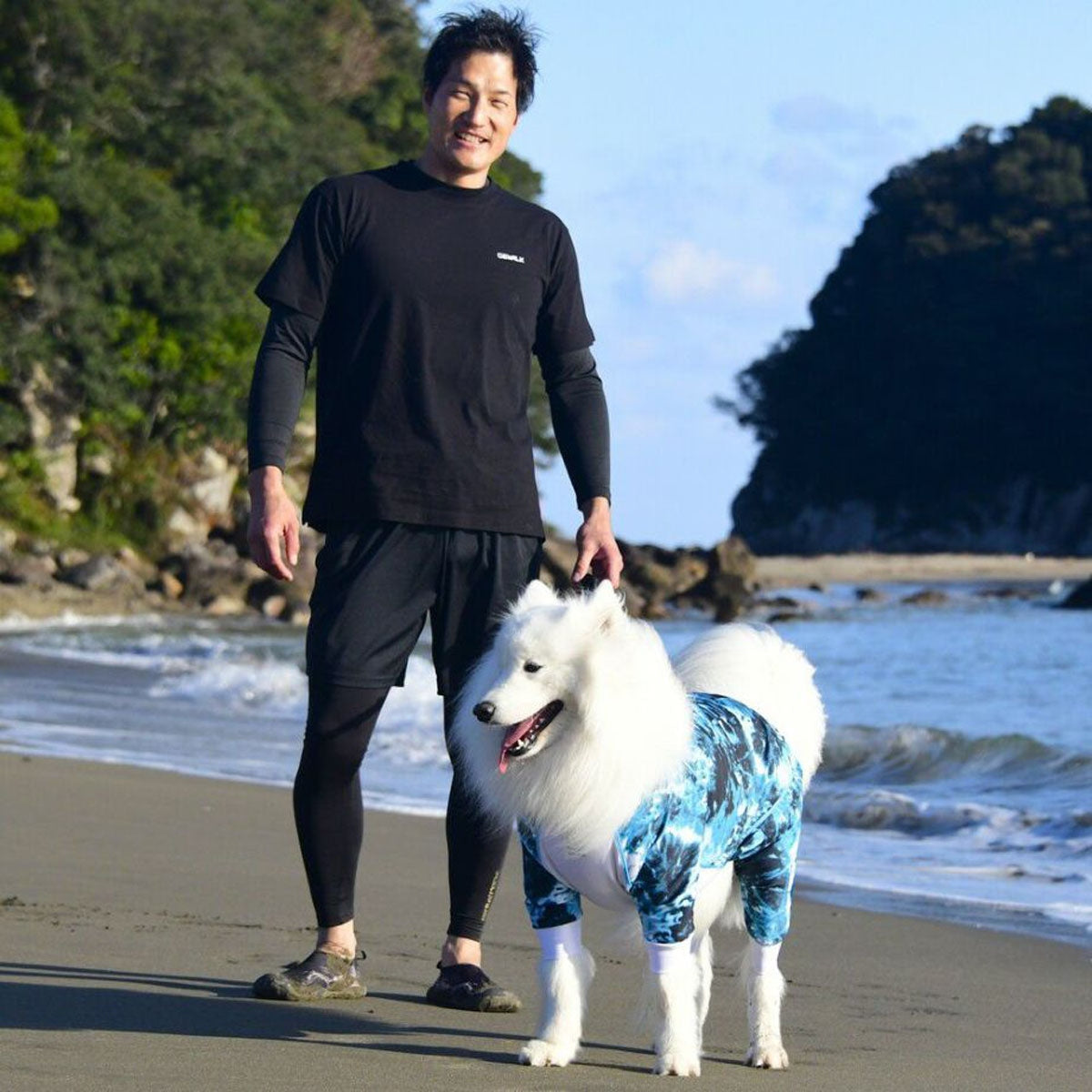 【GEWALK ジウォーク】【2025年モデル】マーブル プリント プロテクト ストレッチ ロンパース 3XLサイズ