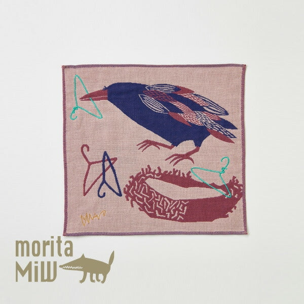 【moritaMiW】ガーゼタオル ハンカチ アルマジロ・コモドドラゴン・カラス