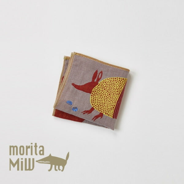 【moritaMiW】ガーゼタオル ハンカチ アルマジロ・コモドドラゴン・カラス