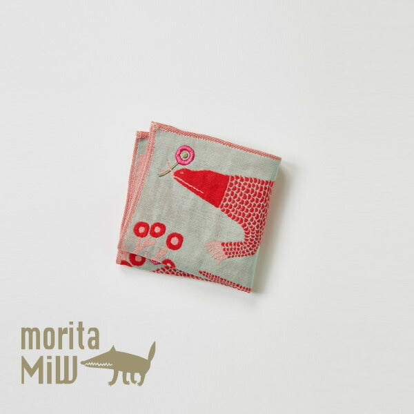 【moritaMiW】ガーゼタオル ハンカチ アルマジロ・コモドドラゴン・カラス