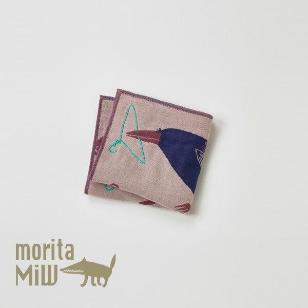 【moritaMiW】ガーゼタオル ハンカチ アルマジロ・コモドドラゴン・カラス