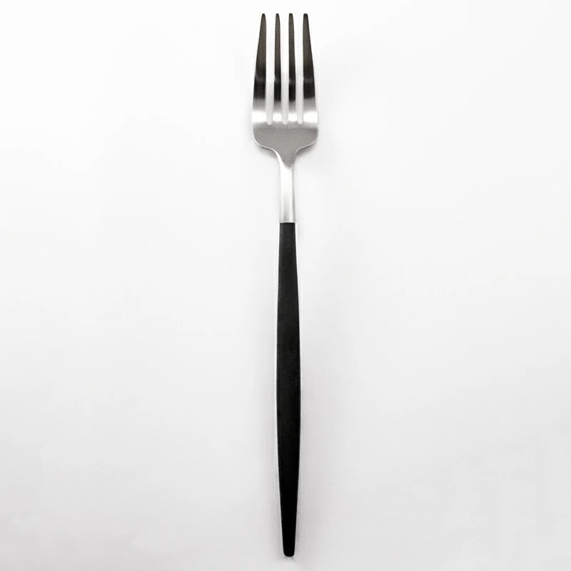 【Cutipol クチポール】GOA フォーク ナイフ スプーン 6本セット ブラック シルバー