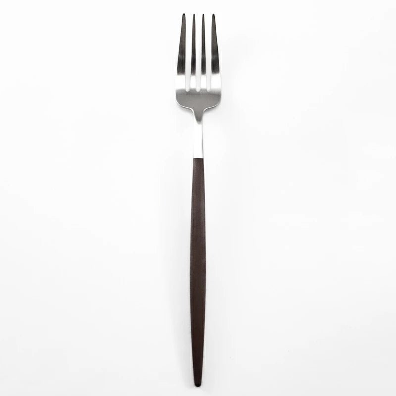 【Cutipol クチポール】GOA フォーク ナイフ スプーン 3本セット ブラウン シルバー