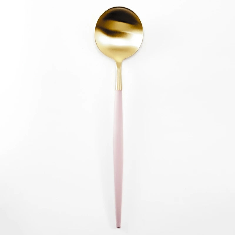 【Cutipol クチポール】GOA フォーク ナイフ スプーン 6本セット ピンク ゴールド