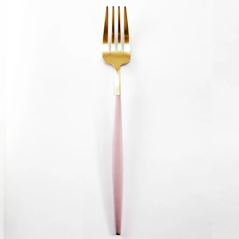 【Cutipol クチポール】GOA フォーク ナイフ スプーン 6本セット ピンク ゴールド