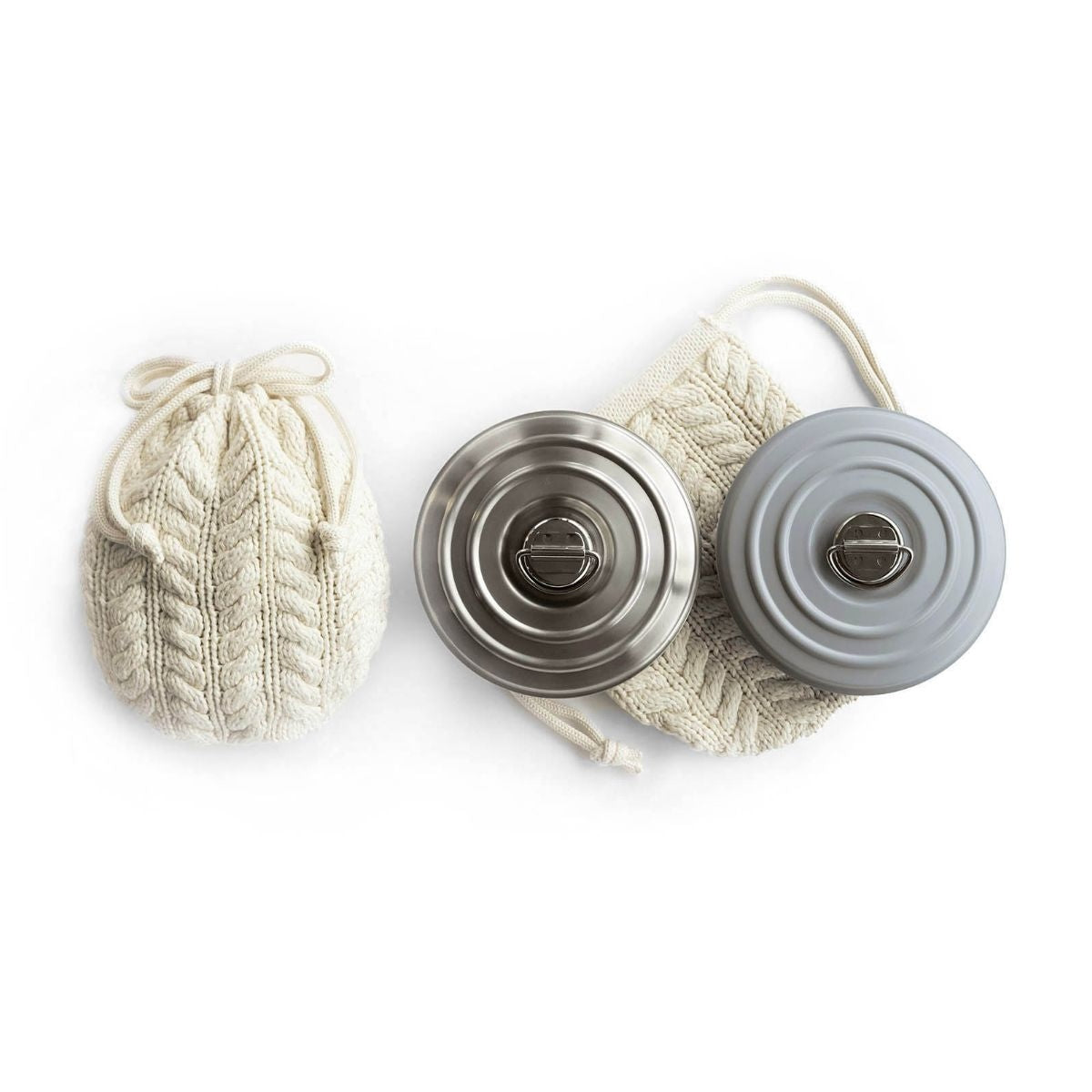 【FD STYLE エフディースタイル】湯たんぽ ステンレス グレー×コットン/ナチュラル