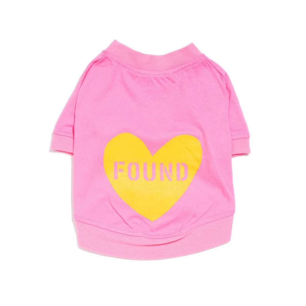 【FOUND MY ANIMAL ファウンドマイアニマル】ビックフルハートTシャツ CANDY PINK + SUNSHINE YELLOW キャンディピンク+サンシャインイエロー S M L サイズ