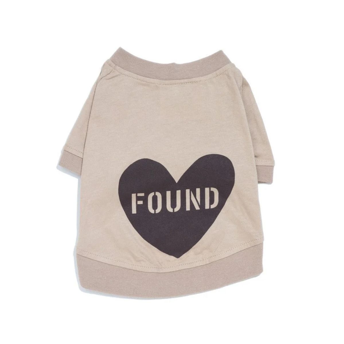 【FOUND MY ANIMAL ファウンドマイアニマル】ビックフルハートTシャツ TAUPE + CHOCOLATE トープ+チョコレート S M サイズ