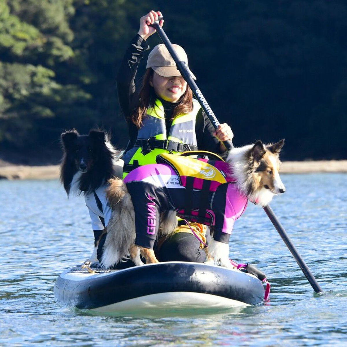 【GEWALK ジウォーク】【2025年モデル】トリコロール カラー プリント プロテクト ストレッチ ロンパース 4Lサイズ