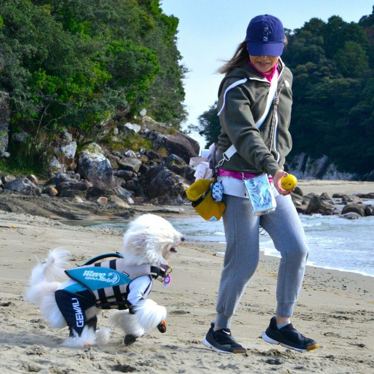 【GEWALK ジウォーク】【2025年モデル】トリコロール カラー プリント プロテクト ストレッチ ロンパース 5Lサイズ