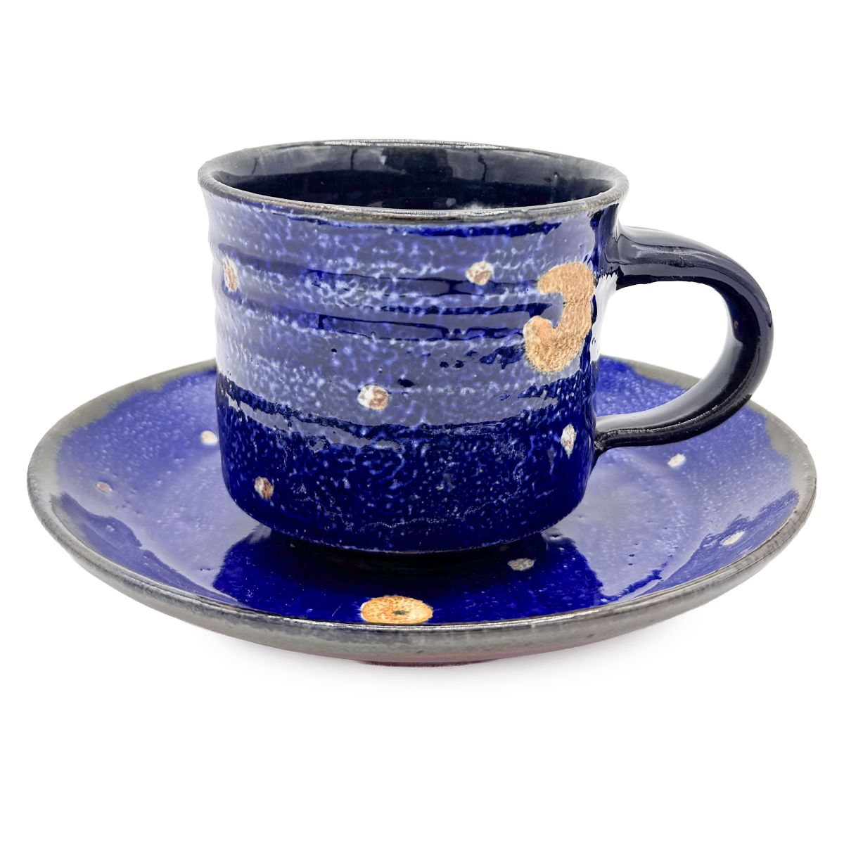 【日高見窯】カップ&ソーサー ルリ釉 鈴木由香