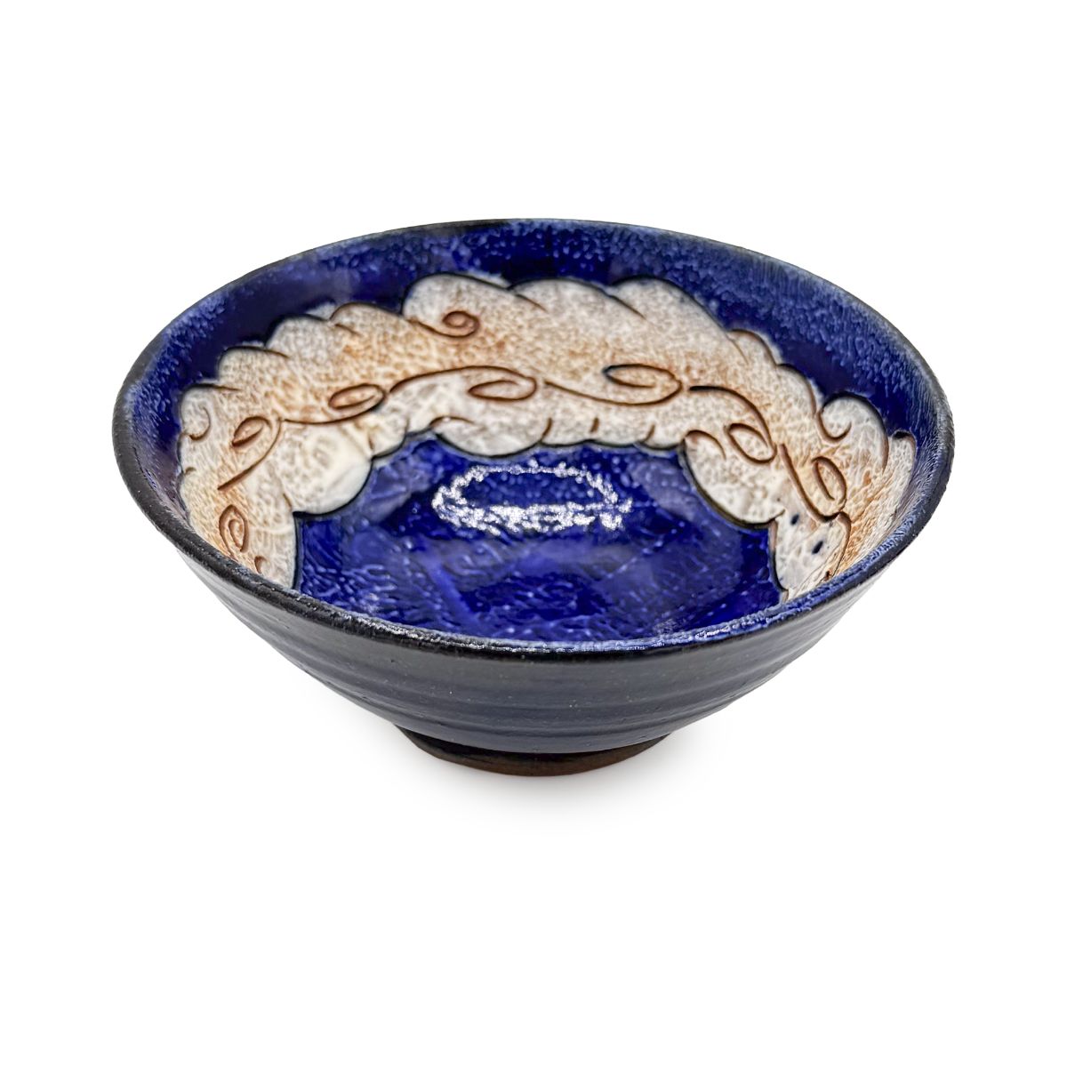 【日高見窯】小鉢(小)ルリ唐草 作家物 鈴木由香