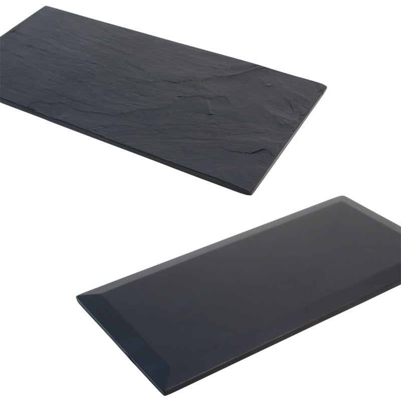 【雄勝硯生産販売協同組合】雄勝皿 黒い玄昌石・長方形皿 21cm