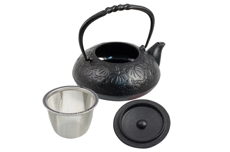 【及富】南部鉄器 現代 急須 ひさご(瓢) 黒 0.45L