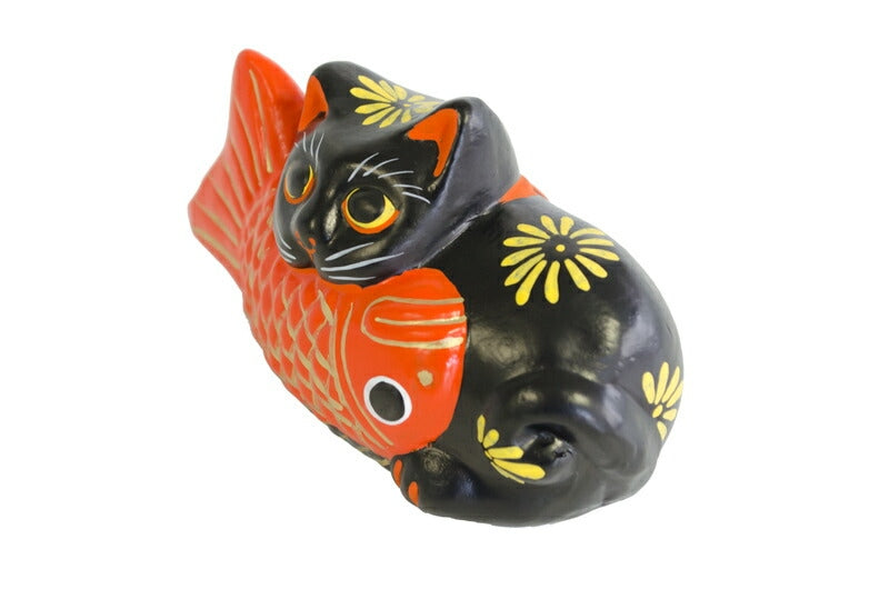 【つつみのおひなっこや】 堤人形 鯛黒猫(小)