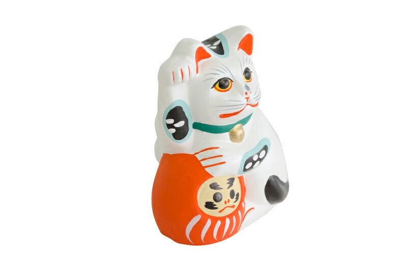 【つつみのおひなっこや】 堤人形 だるま抱き招き白猫