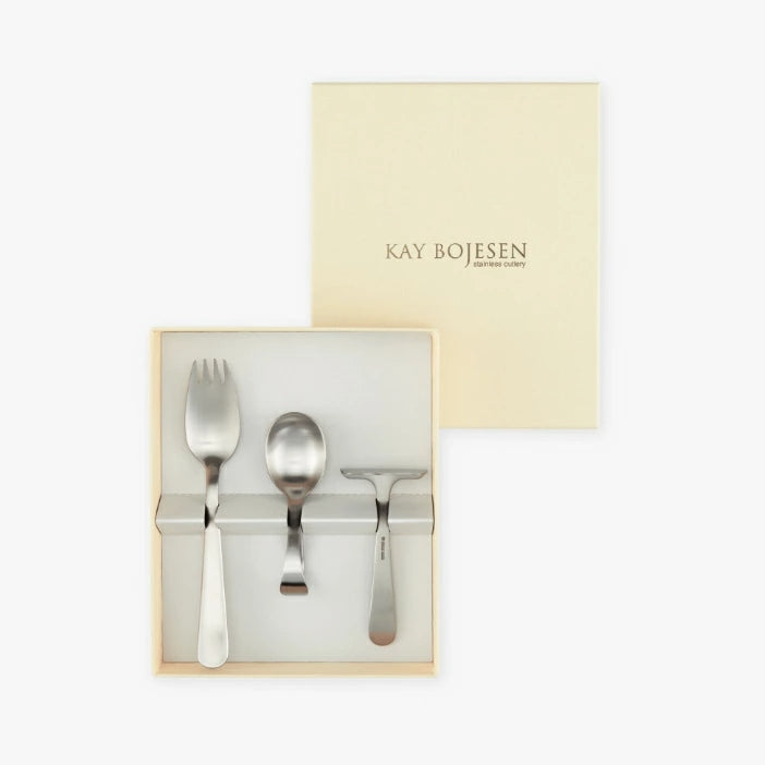【KAY BOJESEN Cutlery カイボイスン カトラリー】ベビー用カトラリー ギフト3点セット(マット仕上げ)