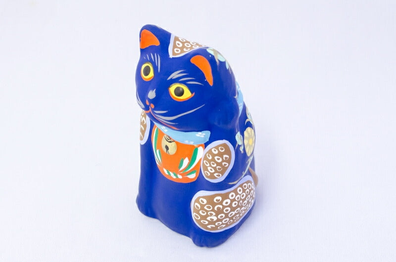 【つつみのおひなっこや】 堤人形 招き紺色の猫(大)