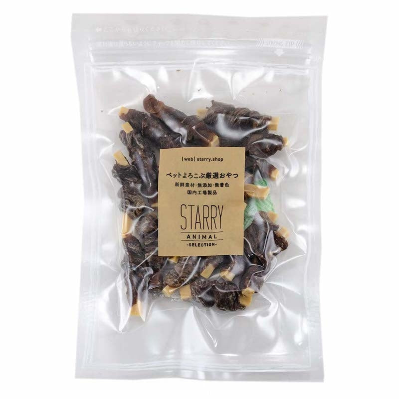 【STARRY ANIMAL】ペット用 おやつ 鹿肉巻きチーズ 60g