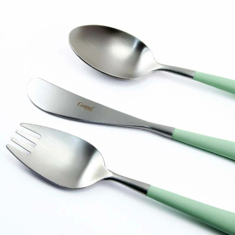 【Cutipol クチポール】Alice フォーク ナイフ スプーン 3本セット セラドン シルバー