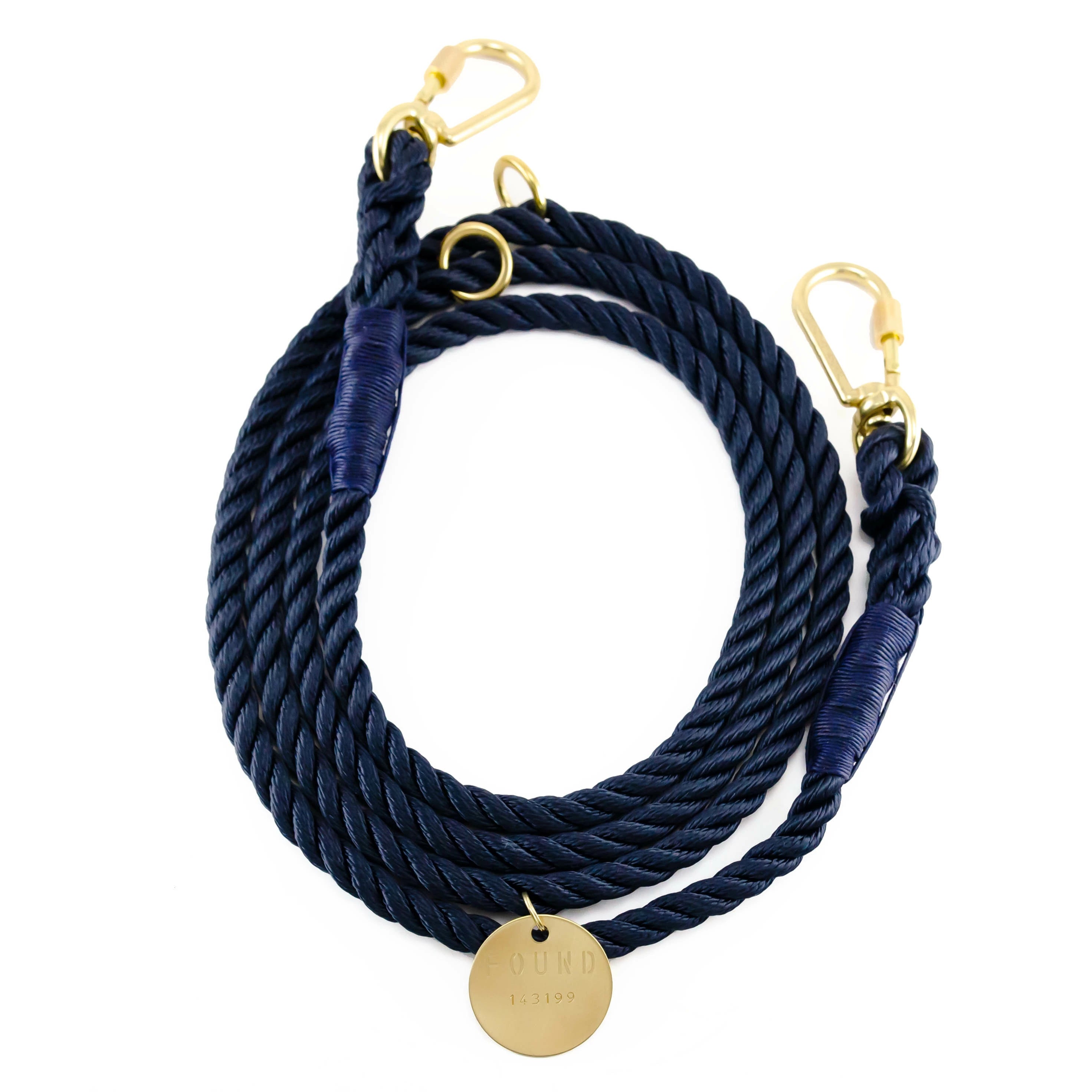 【FOUND MY ANIMAL ファウンドマイアニマル】アジャスタブル・リーシュ(リード) ネイビー S,Mサイズ