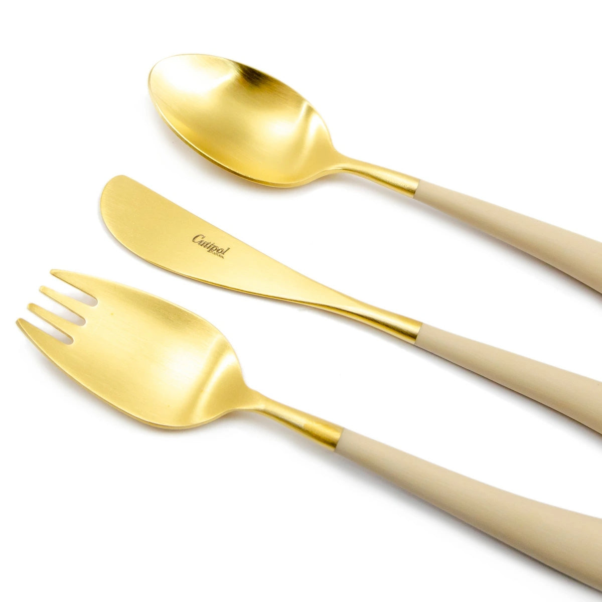 【Cutipol クチポール】Alice フォーク ナイフ スプーン 3本セット アイボリー ゴールド