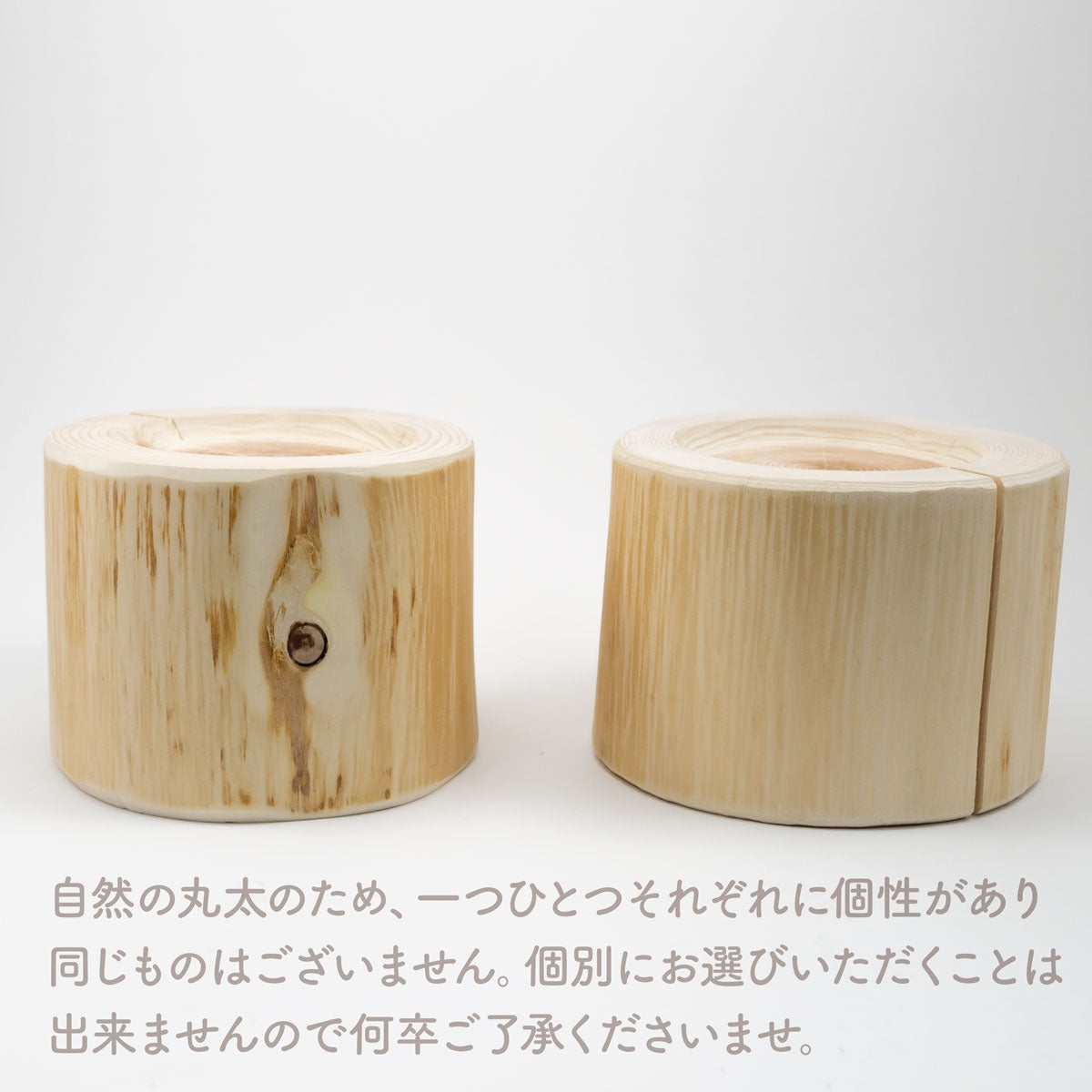 【Felesto フェレスト】Log Bowl ヒノキのログボウル 丸太の餌台 ごはんお水兼用 節なし