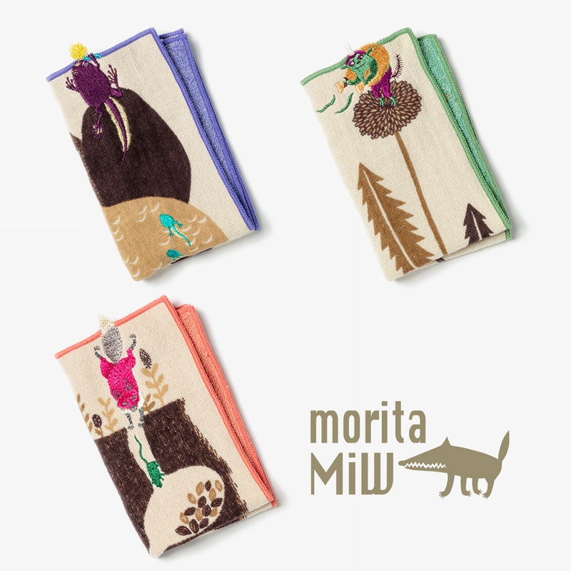【moritaMiW】ハンカチギフト ラッピング付10枚セット 小さなポケットハンカチ おめでとうございます