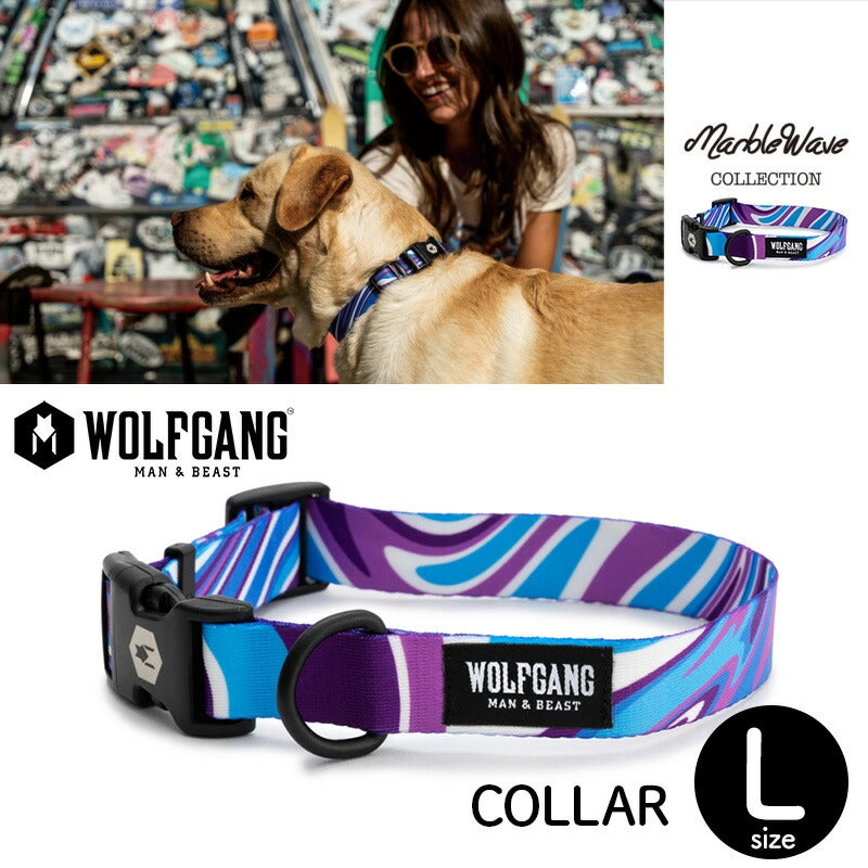 【WOLFGANG MAN & BEAST ウルフギャング マン&ビースト】首輪 MarbleWave Lサイズ