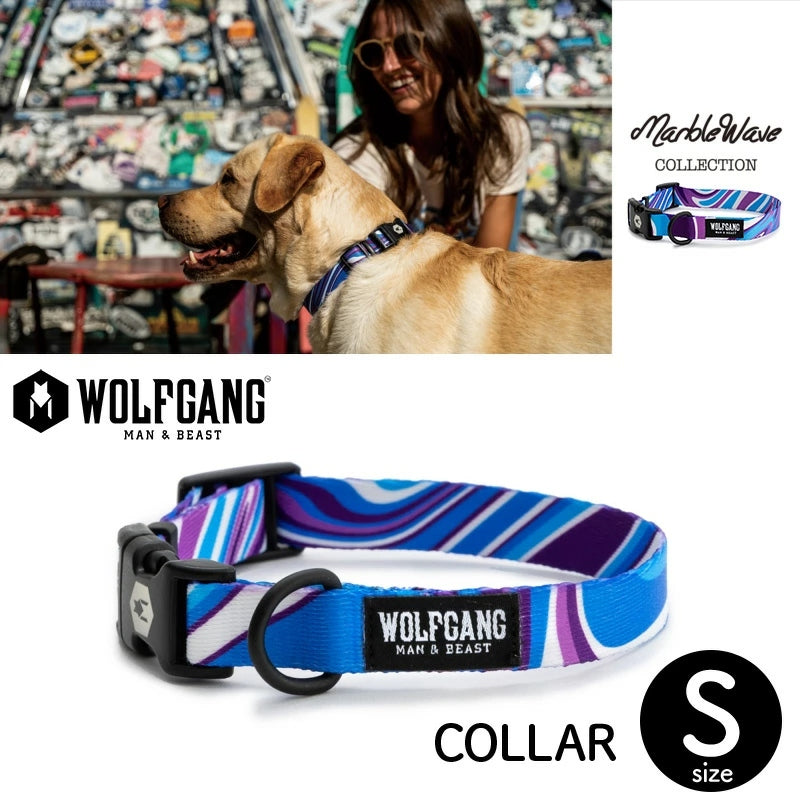 【WOLFGANG MAN & BEAST ウルフギャング マン&ビースト】首輪 MarbleWave Sサイズ