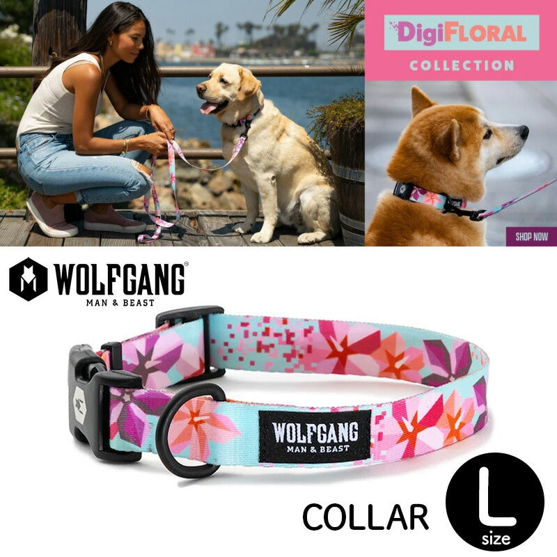 【WOLFGANG MAN & BEAST ウルフギャング マン&ビースト】首輪 DigiFloral Lサイズ