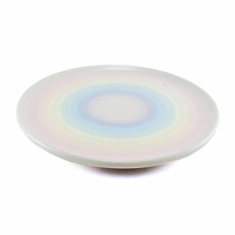 【ジェームス・オペ 雷窯】洋皿(小) 約15cm パステルレインボー