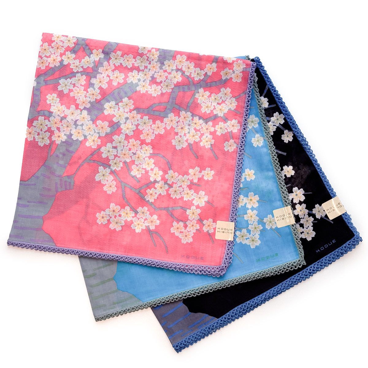【KODUE HIBINO ひびのこづえ】ハンカチ 桜の森の満開の下 大判ハンカチ 58×58cm