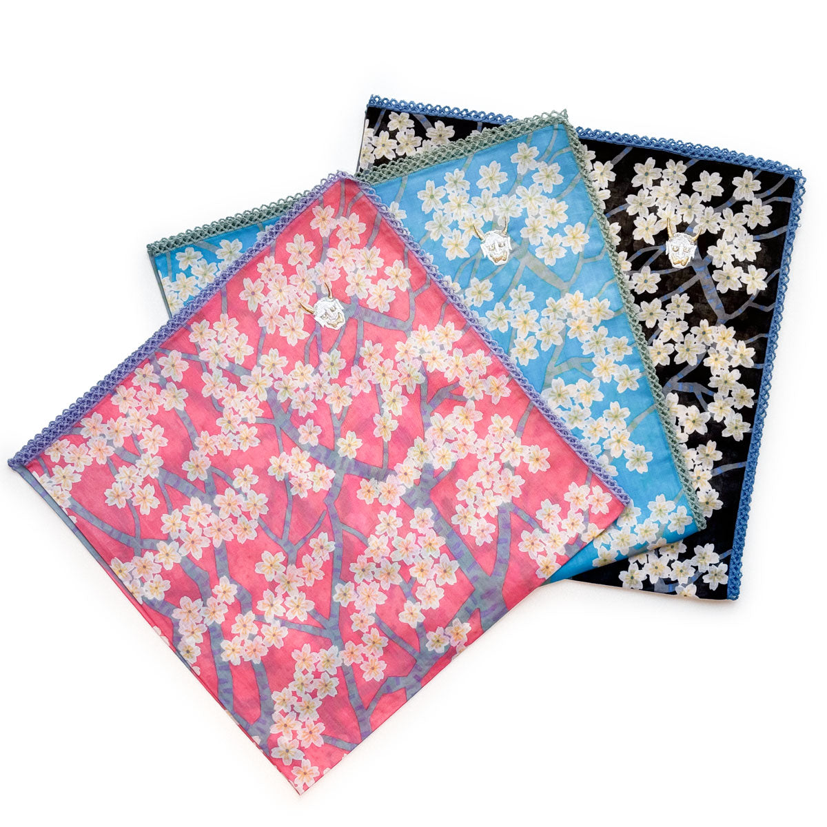 【KODUE HIBINO ひびのこづえ】ハンカチ 桜の森の満開の下 大判ハンカチ 58×58cm
