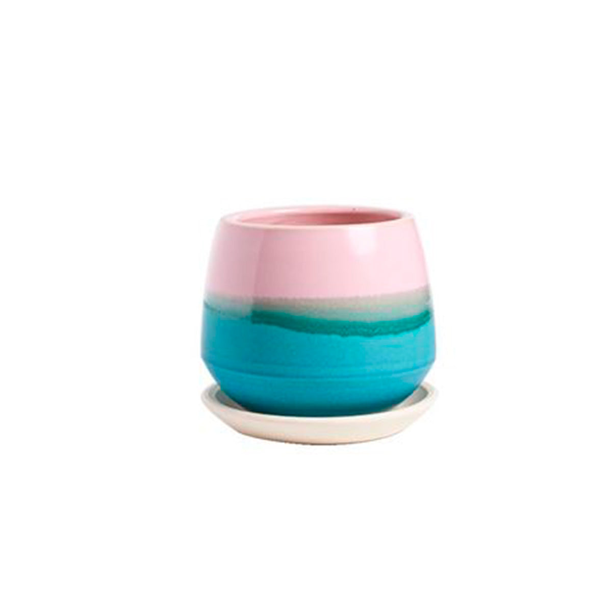 【PLUS GARDEN プラスガーデン】Kwilu Pot クウィルポット 直径13cm ピンク/ターコイズ