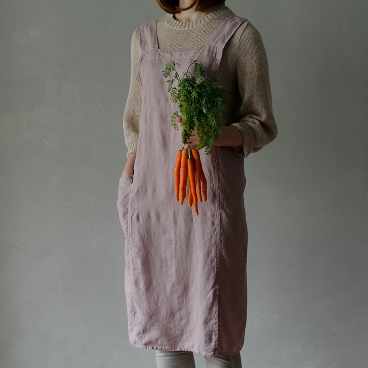 フルエプロン Lino e Lina アニタ リネン100% A271 ノワール A284 ルビ A320 アンストン A441 フラックス