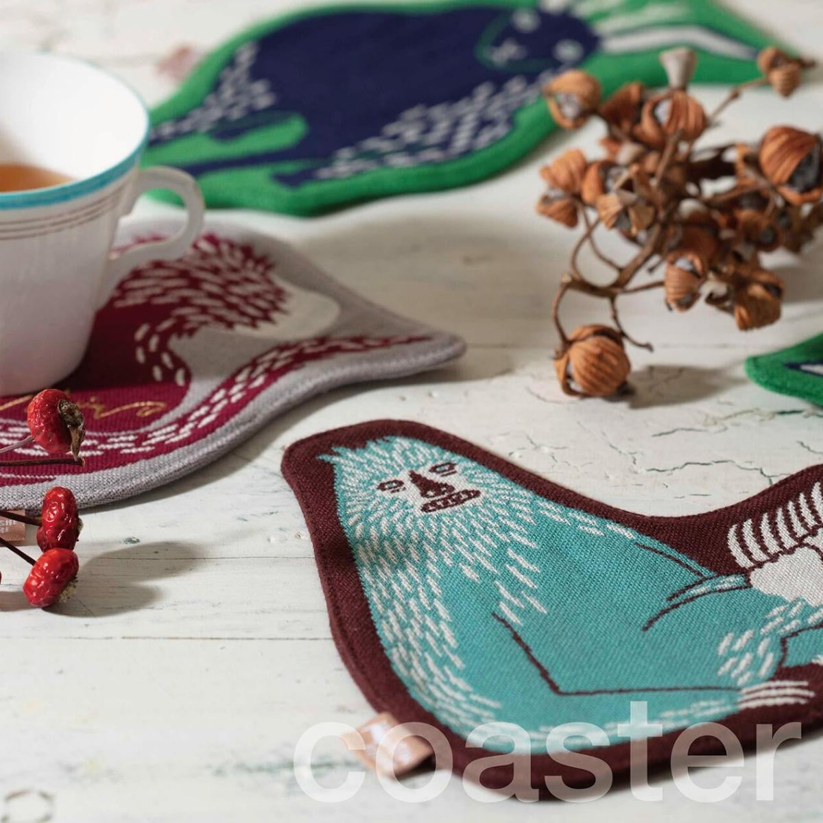 【moritaMiW 森田MiW×楠橋紋織】コースター 恐竜・ツノウサギ・イエティ