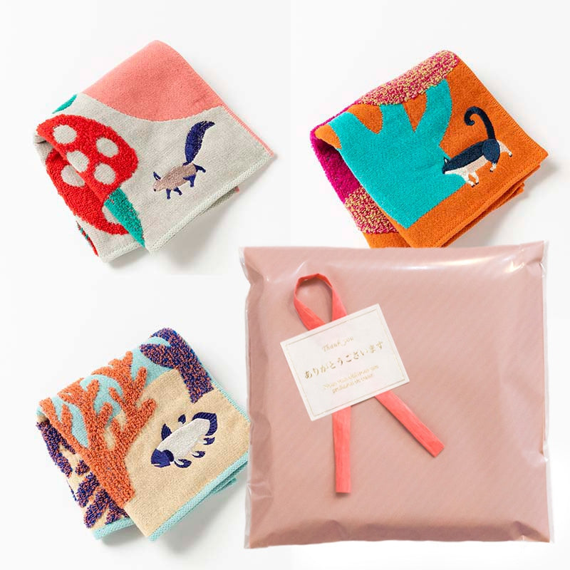 【moritaMiW】ハンカチギフト ラッピング付10枚セット ガーゼパイル ハンカチ ありがとうございます