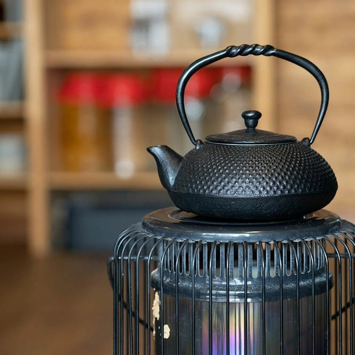 【及富】南部鉄器 鉄瓶兼用急須 小あられ 0.5L