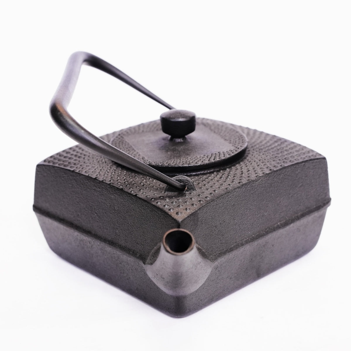 【及富】南部鉄器 及富 鉄瓶兼用急須 正方角あられ 黒 0.6L