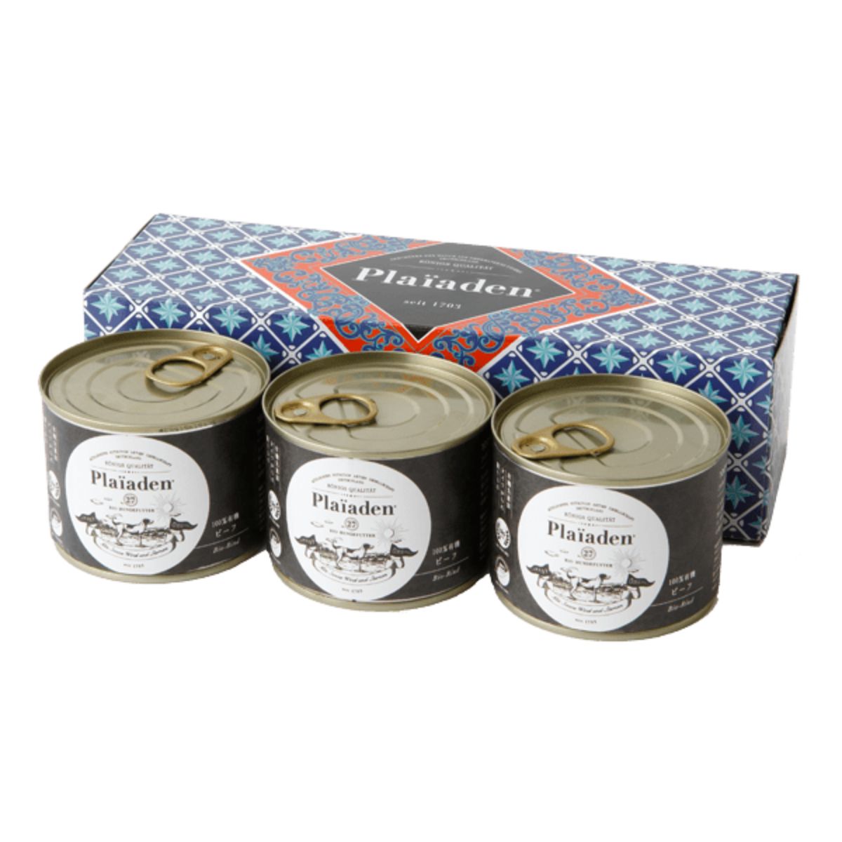 【Plaiaden プレイアーデン】100%有機 ギフトボックス3缶 for Dog ALL ドイツ牛