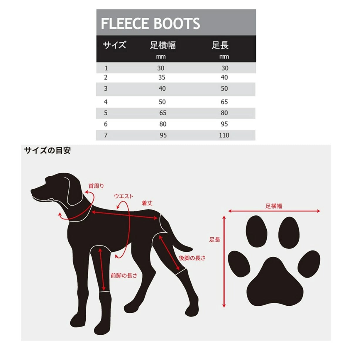 【Rukka Pets ルッカペット】FLEECE BOOTS フリースブーツ 4PCS/BAG 1-7サイズ 犬用シューズ
