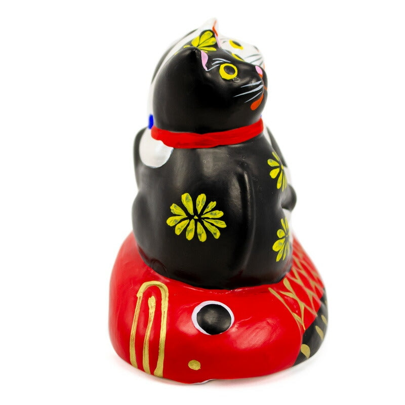 【つつみのおひなっこや】 堤人形 鯛のり寄り添い猫 約6.5cm