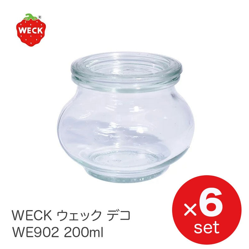 【WECK ウェック】デコ WE902 キャニスター 200ml Sサイズ 6個セット