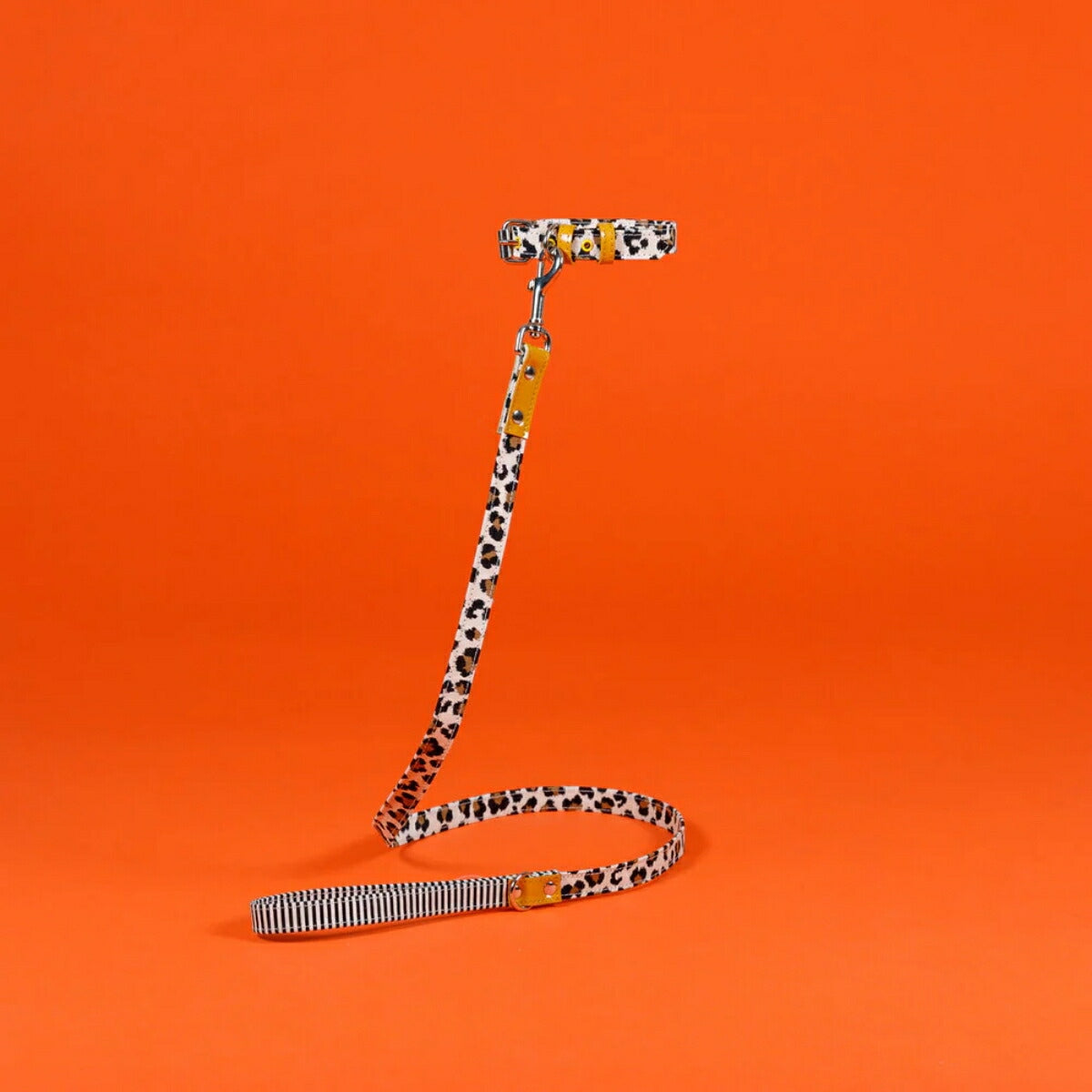 【WARE OF THE DOG ウェアオブザドッグ】キャンバス リーシュ レオパード/ストライプ Sサイズ