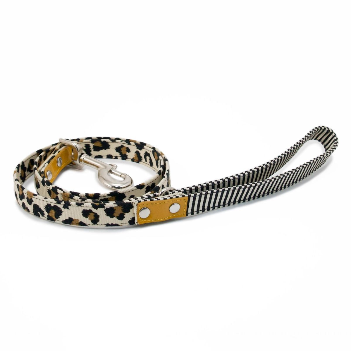 【WARE OF THE DOG ウェアオブザドッグ】キャンバス リーシュ レオパード/ストライプ Sサイズ