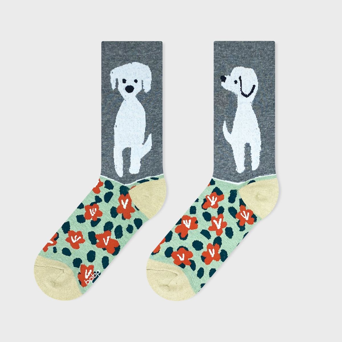 【JIN KITAMURA / 北村人×bpbp】SOCKS DOG IN FLOWER GARDEN 犬とお花畑 ソックス