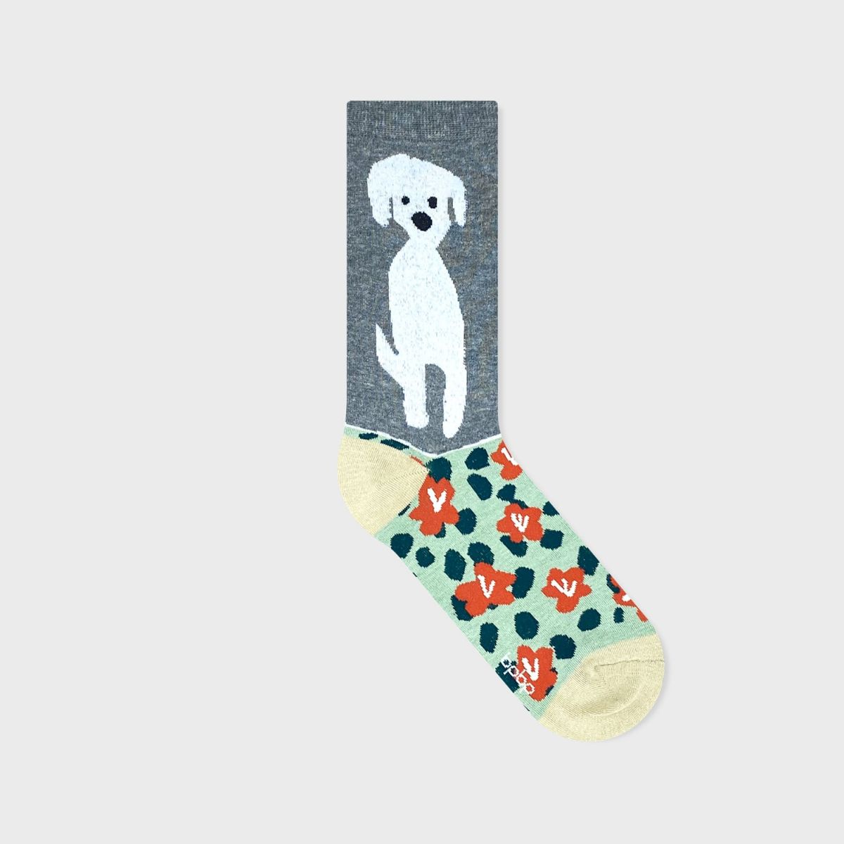 【JIN KITAMURA / 北村人×bpbp】SOCKS DOG IN FLOWER GARDEN 犬とお花畑 ソックス