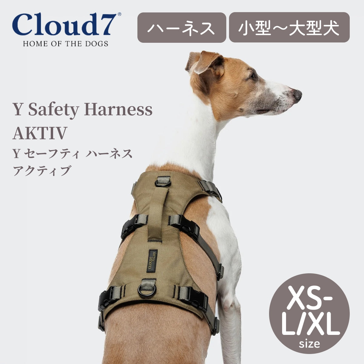 【Cloud7 クラウドセブン】Y セーフティ ハーネス  アクティブ カーキ/グレー XS〜L/XL