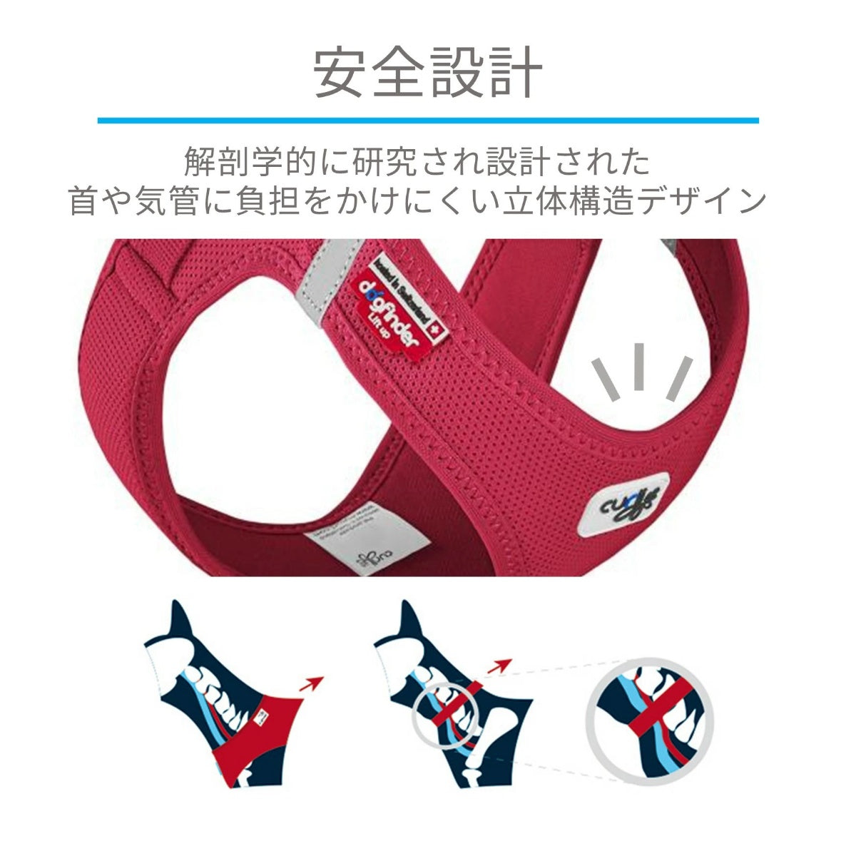 【Curli カーリー】ベストエアメッシュハーネス クラスプ 3XS 2XS XS Sサイズ